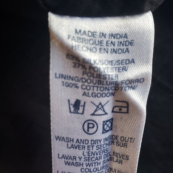 French Connection Black Skirt Embroidered Silk Blend Butterfly Flower Design - Picture 11 of 11